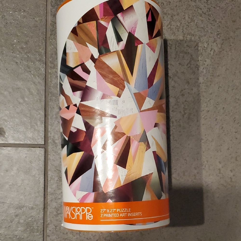 Pink and Orange Round Geometric Puzzle